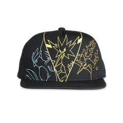 Articuno, Zapdos & Moltres Black Flat-Bill Hat (One Size-Adult)
